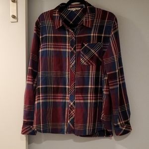 Vanilla Star Burgundy/maroon and navy blue flannel